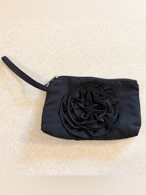 Joy Susan Black Wristlet with Flower